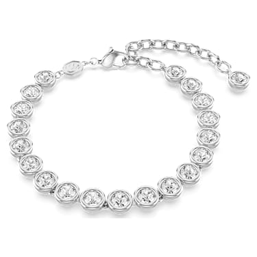 Bracelet Imber Tennis, Coupe ronde, Blanc, Métal rhodié - Swarovski, 5682666