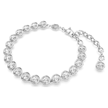 Pulsera Imber Tennis, Talla redonda, Blanca, Baño de rodio - Swarovski, 5682666
