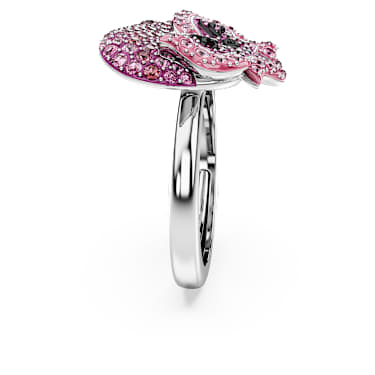 Anello cocktail Alice in Wonderland Fiore Multicolore Placcato rodio