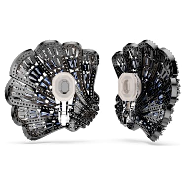 Boucles d'oreilles clip Idyllia, Coquillage, Bleues, Finition mix de métal - Swarovski, 5683033