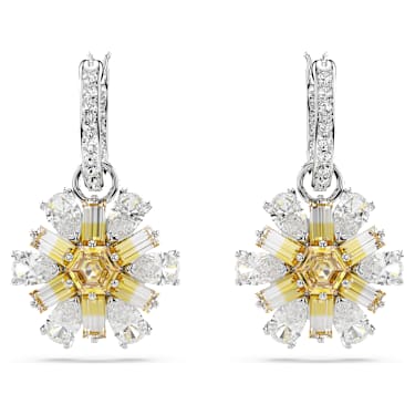 Idyllia 드롭 이어링, 꽃, 옐로우, 로듐 플래팅 - Swarovski, 5683243