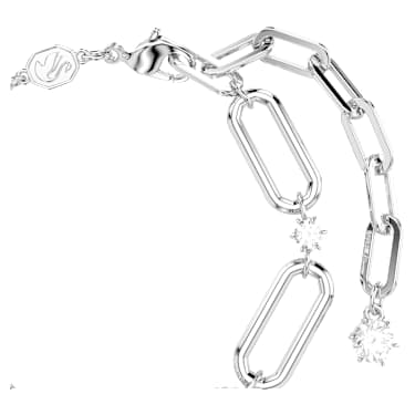 Zapestnica Constella, Bela, Prevleka iz rodija - Swarovski, 5683353