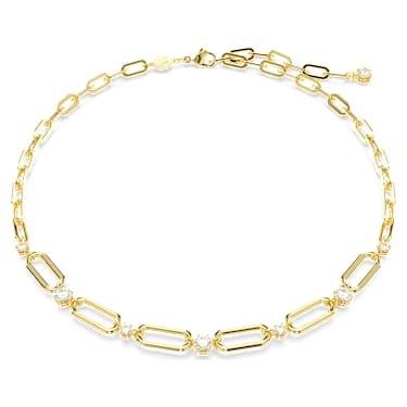 Constella 네크리스, 화이트, 골드 톤 플래팅 - Swarovski, 5683354