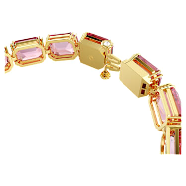 Bracelet Tennis Millenia, Taille octogonale, Rose, Placage de ton or - Swarovski, 5683428