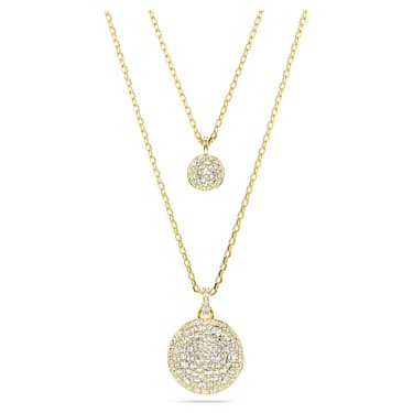 Sublima layered pendant, White, Gold-tone plated - Swarovski, 5683442