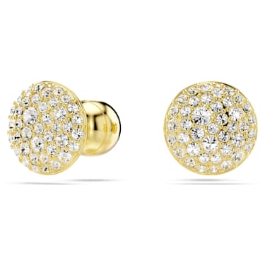 Sublima stud earrings, White, 18K gold finish - Swarovski, 5683444