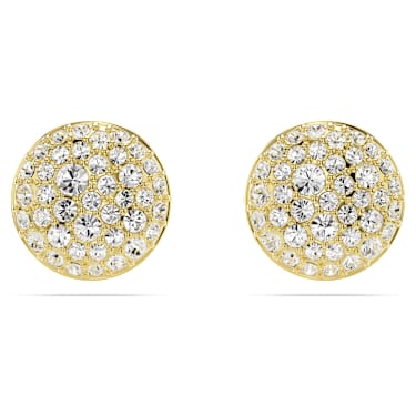 Sublima 스터드 이어링, 화이트, 골드 톤 플래팅 - Swarovski, 5683444