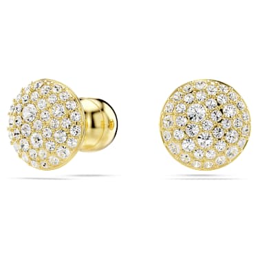 Cercei stud Sublima, Albi, Finisaj din aur de 18k - Swarovski, 5683444