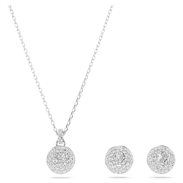 Conjunto Sublima, Blanco, Baño de rodio - Swarovski, 5683445