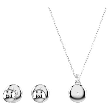 Sublima set, White, Rhodium plated - Swarovski, 5683445