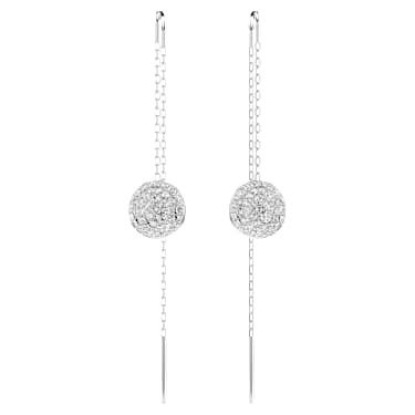 Sublima Drop-Ohrhänger, Weiß, Rhodiniert - Swarovski, 5683448