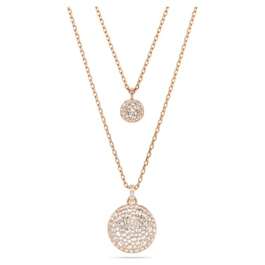 Sublima 레이어드 펜던트, 화이트, 로즈골드 톤 플래팅 - Swarovski, 5683449