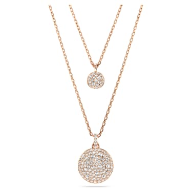 Sublima 多层次链坠, 白色, 玫瑰金色饰面 - Swarovski, 5683449