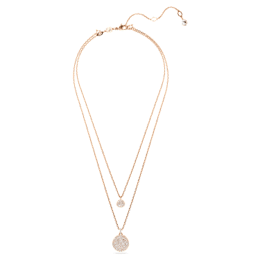 Sublima Anhänger im Lagenlook, Weiß, 18K Roségoldbeschichtet - Swarovski, 5683449