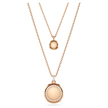 Sublima 레이어드 펜던트, 화이트, 로즈골드 톤 플래팅 - Swarovski, 5683449