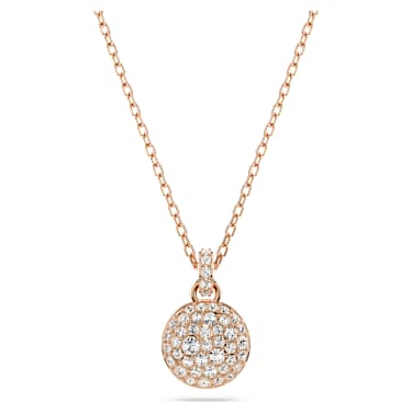 Meteora pendant, White, Rose gold-tone plated | Swarovski