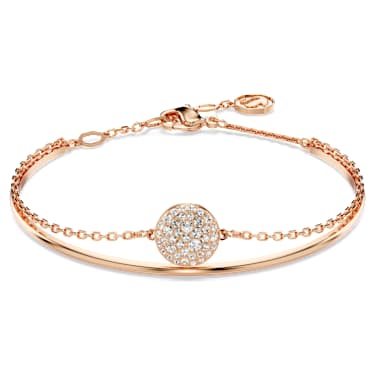 Sublima 뱅글, 화이트, 18K 로즈 골드 피니시 - Swarovski, 5683452