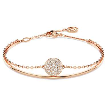 Bracelet-jonc Sublima, Blanc, Placage de ton or rosé - Swarovski, 5683452