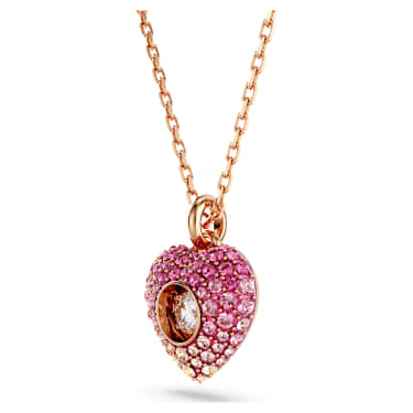 Idyllia 套装, 心形, 粉红色, 玫瑰金色饰面 - Swarovski, 5683574
