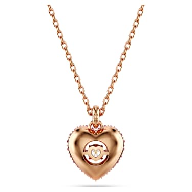 Idyllia pendant, Heart, Pink, Rose gold-tone plated - Swarovski, 5683580