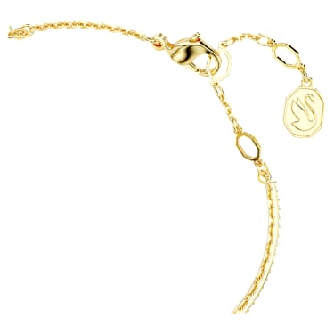 Bracciale rigido Chroma, Cuore, Rosso, Placcato color oro - Swarovski, 5683835