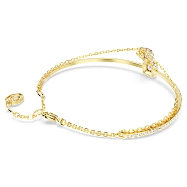 Chroma 뱅글, 하트, 레드, 골드 톤 플래팅 - Swarovski, 5683835