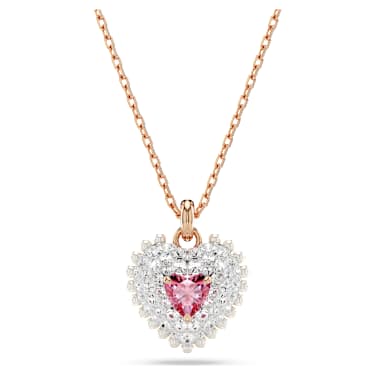 Hyperbola 鏈墜, 水晶珍珠, 心形, 粉紅色, 鍍玫瑰金色調 - Swarovski, 5683936