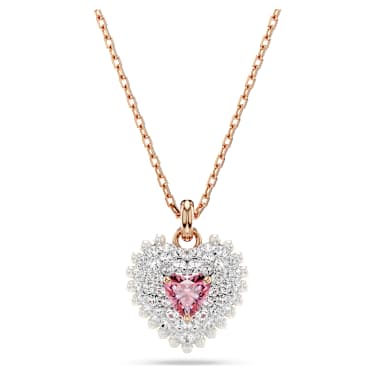 Hyperbola 鏈墜, 水晶珍珠, 心形, 粉紅色, 鍍玫瑰金色調 - Swarovski, 5683936