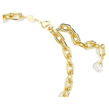 Collier Idyllia, Crystal pearls, Coquillage, Blanc, Placage de ton or - Swarovski, 5683941