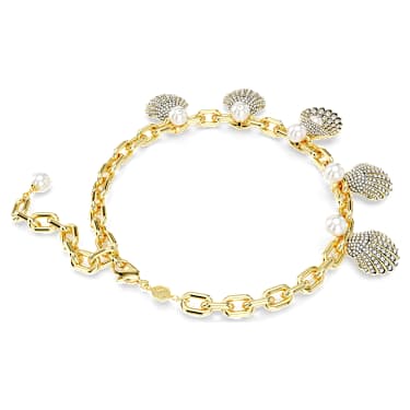 Collier Idyllia, Crystal pearls, Coquillage, Blanc, Placage de ton or - Swarovski, 5683941