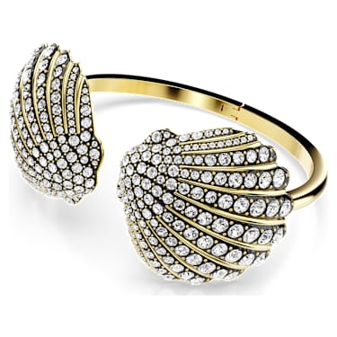 Idyllia Armreif, Muschel, Weiß, Goldlegierungsschicht - Swarovski, 5683943