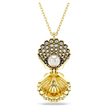 Idyllia 펜던트, 크리스털 펄, 조개, 화이트, 골드 톤 플래팅 - Swarovski, 5683966