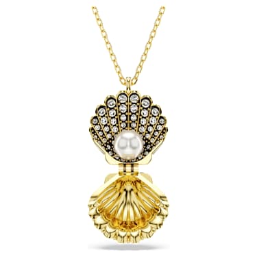 Idyllia 펜던트, 크리스털 펄, 조개, 화이트, 18K 골드 피니시 - Swarovski, 5683966