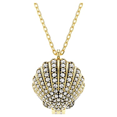 Idyllia 链坠, 仿水晶珍珠, 贝壳, 白色, 镀金色调 - Swarovski, 5683966