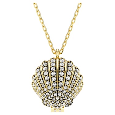 Wisiorek Idyllia, Kryształowa Perła, Muszla, Biały, Wykończenie z 18-karatowego złota - Swarovski, 5683966