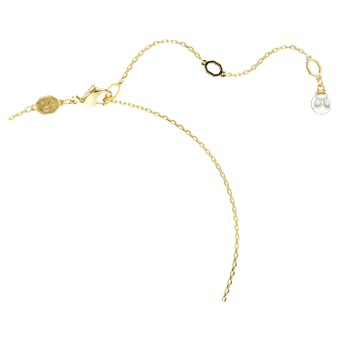 Idyllia pendant, Crystal pearl, Shell, White, Gold-tone plated - Swarovski, 5683966