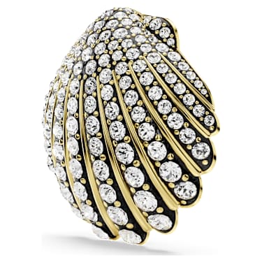 Idyllia brooch, Shell, White, Gold-tone plated - Swarovski, 5683967