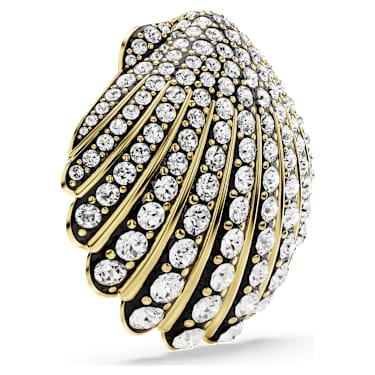 Idyllia brooch, Shell, White, Gold-tone plated - Swarovski, 5683967