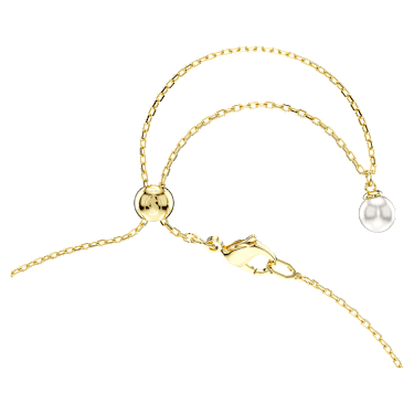 Idyllia Y 펜던트, 크리스털 펄, 조개, 화이트, 골드 톤 플래팅 - Swarovski, 5683968