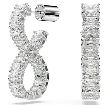 Anneaux d'oreilles Hyperbola, Infini, Blanches, Métal rhodié - Swarovski, 5684047