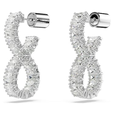 Hyperbola Kreolen, Unendlichkeit, Weiß, Rhodiniert - Swarovski, 5684047