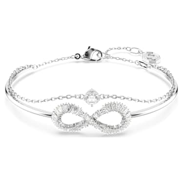 Hyperbola 手鐲, Infinity, 白色, 鍍白金色 - Swarovski, 5684049