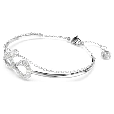 Hyperbola 手鐲, Infinity, 白色, 鍍白金色 - Swarovski, 5684049