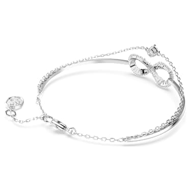Hyperbola 手鐲, Infinity, 白色, 鍍白金色 - Swarovski, 5684049