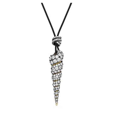Colgante Idyllia, Talla redonda, Concha de mar, Blanco, Combinación de acabados metálicos - Swarovski, 5684083