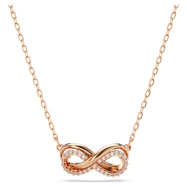 Hyperbola 链坠, 密镶, Infinity, 白色, 玫瑰金色饰面 - Swarovski, 5684084