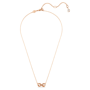 Pandantiv Hyperbola, Pavé, Infinit, Alb, Finisaj din aur roz de 18k - Swarovski, 5684084
