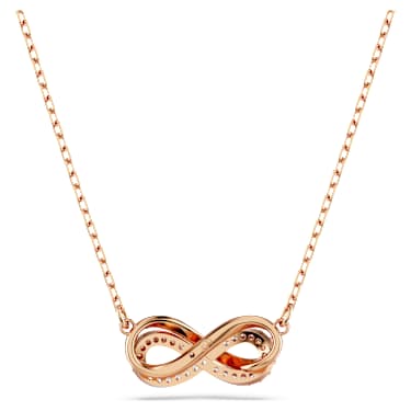 Pandantiv Hyperbola, Pavé, Infinit, Alb, Finisaj din aur roz de 18k - Swarovski, 5684084