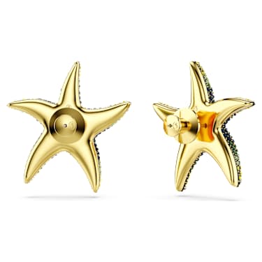 Idyllia Ohrstecker, Kristallperle, Seestern, Groß, Mehrfarbig, Goldlegierungsschicht - Swarovski, 5684165
