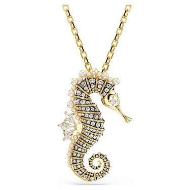 Pendentif Idyllia, Crystal pearls, Hippocampe, Rose, Laqué rose - Swarovski, 5684233